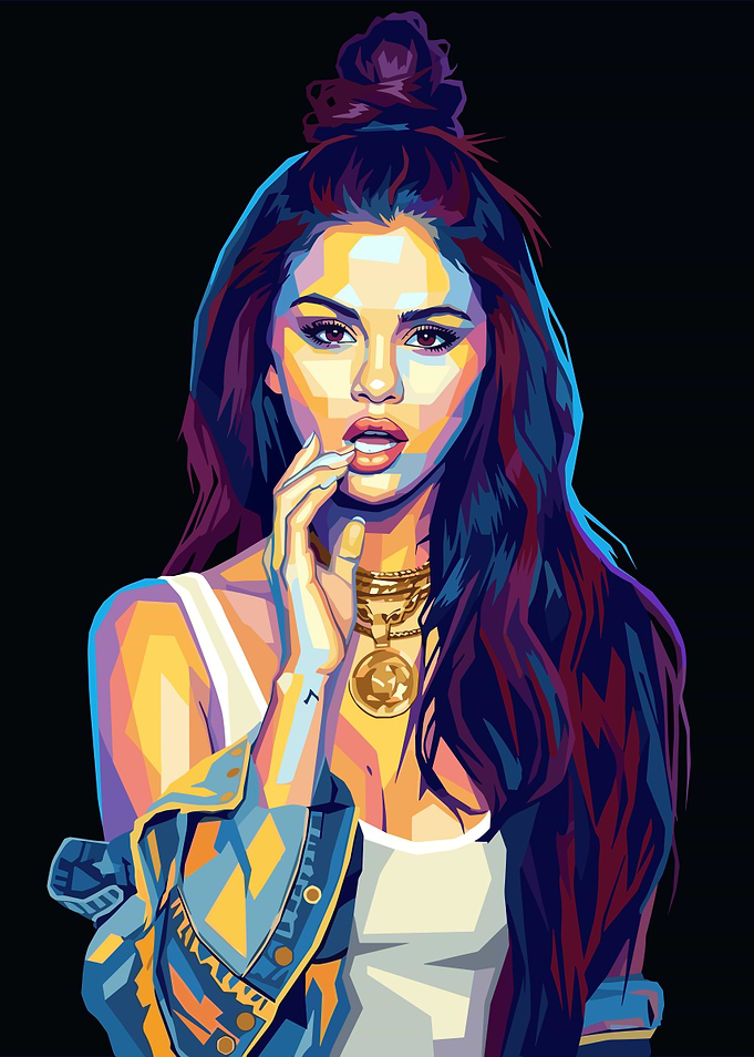 Selena Gomez WPAP Pop Art Portrait
