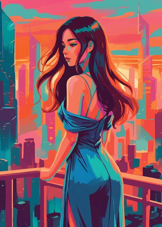 The Woman in a Blue Dress