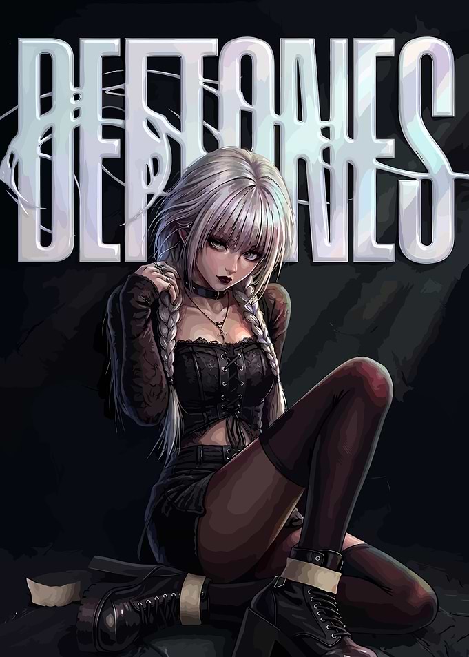 Deftones Goth Anime Girl Poster