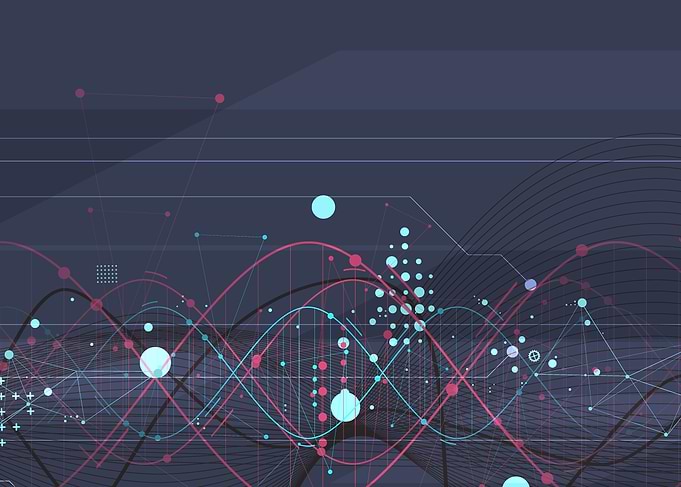 Abstract DNA and Data Network Background