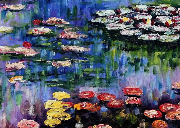 Impressionist Water Lilies Pond Painting