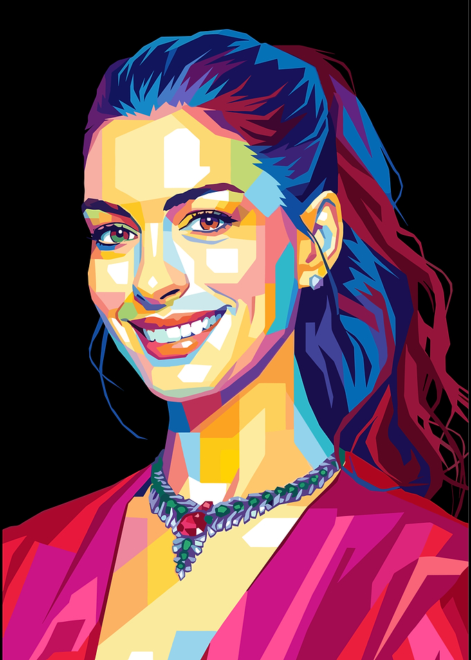 Anne Hathaway Pop Art Portrait