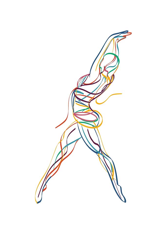 Abstract Colorful Line Art Dancer