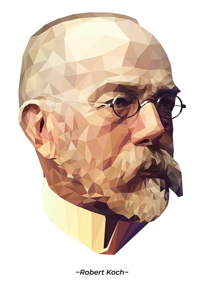 Low Poly Portrait of Robert Koch