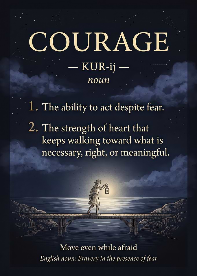 Courage Definition Inspirational Poster