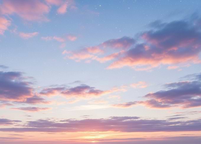 Pastel Sunset Sky with Stars