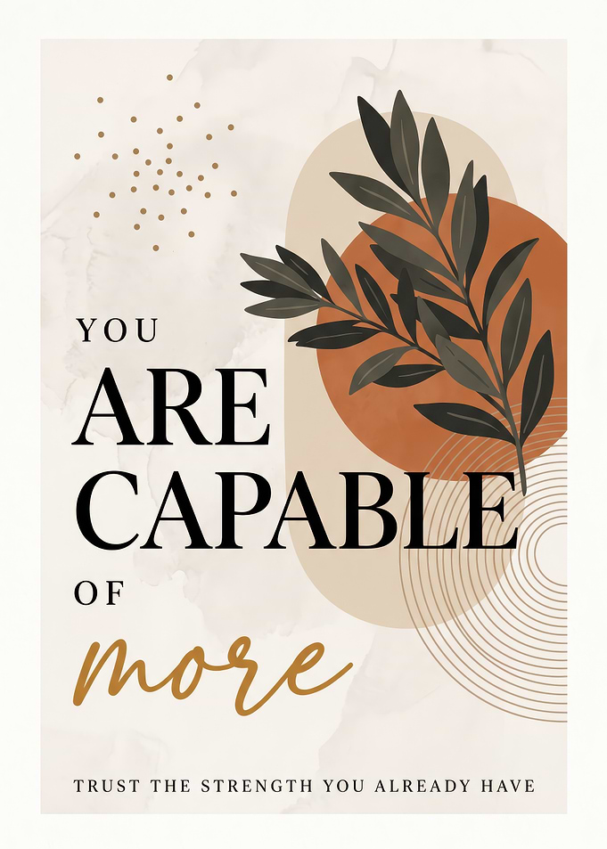YOU ARE CAPABLE Inspirational Wall Art Quote Poster