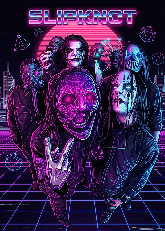 Slipknot Synthwave Style Band Poster