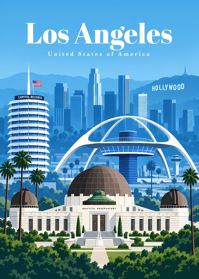 Los Angeles City Travel Poster