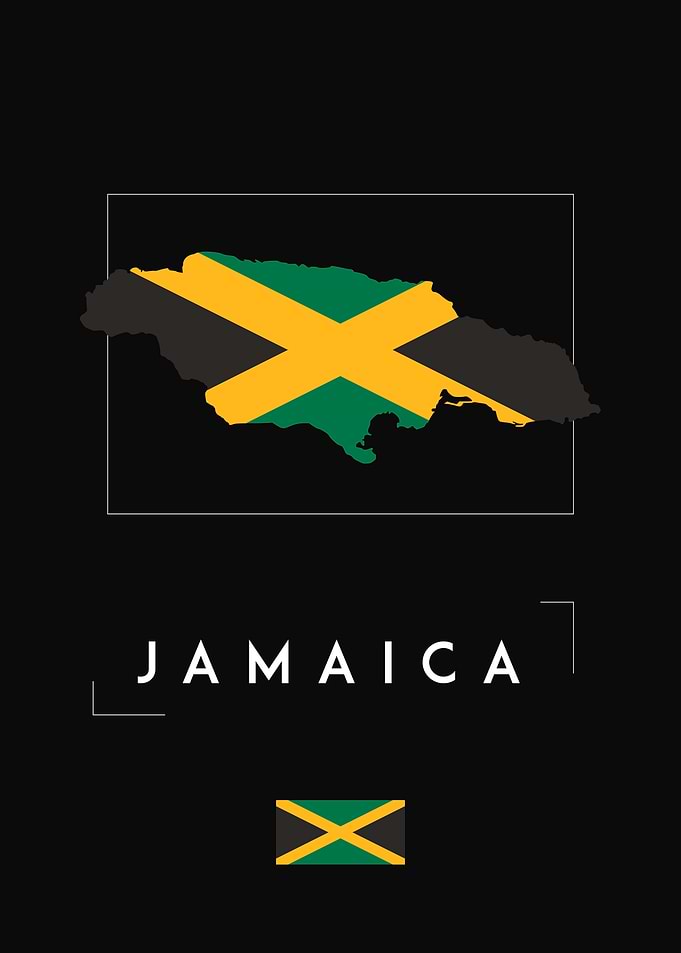 Jamaica Map Flag