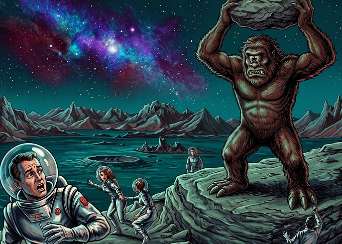 Astronauts Encounter Cyclops Monster on Moon