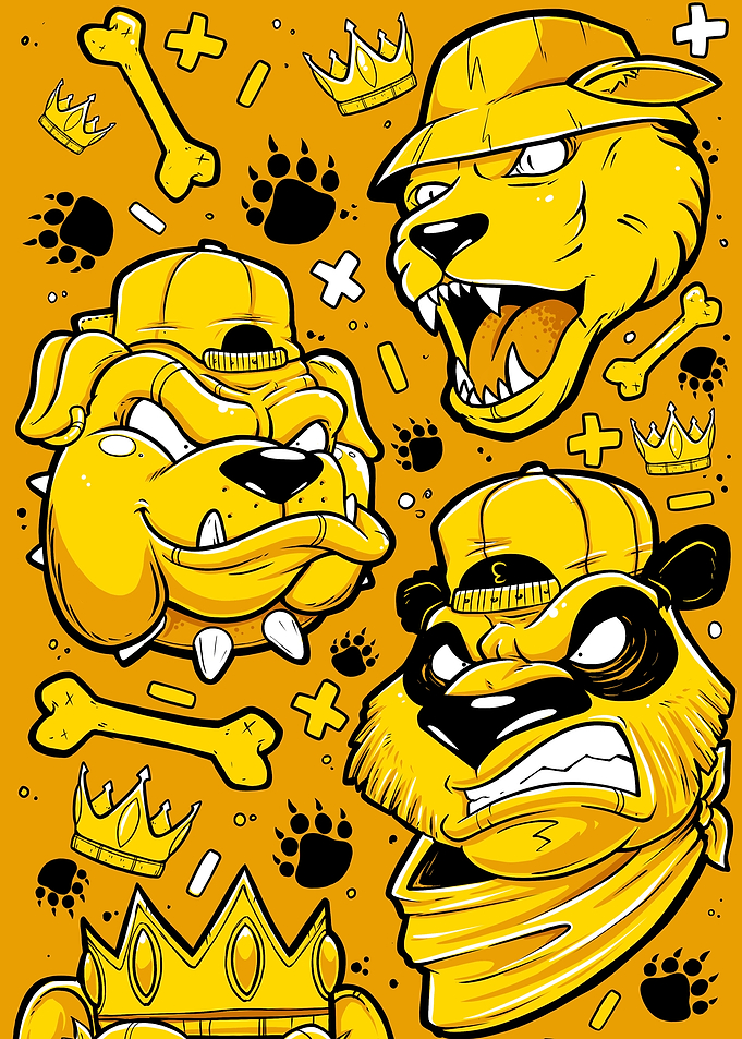 Urban Streetwear Animal Graffiti Art
