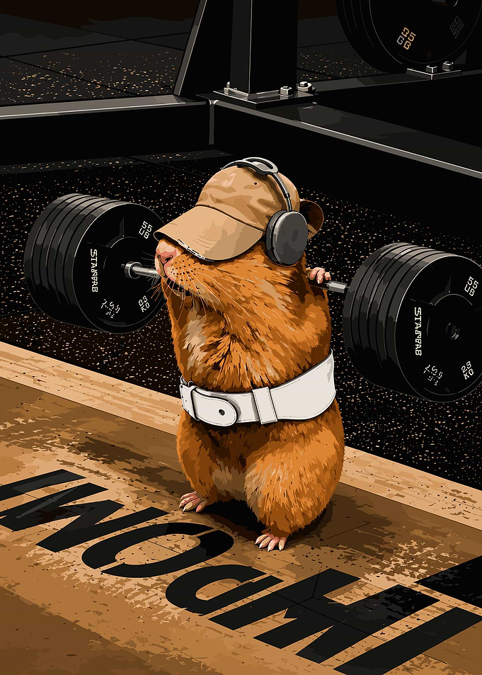 Hamster Weightlifter Gym Workout