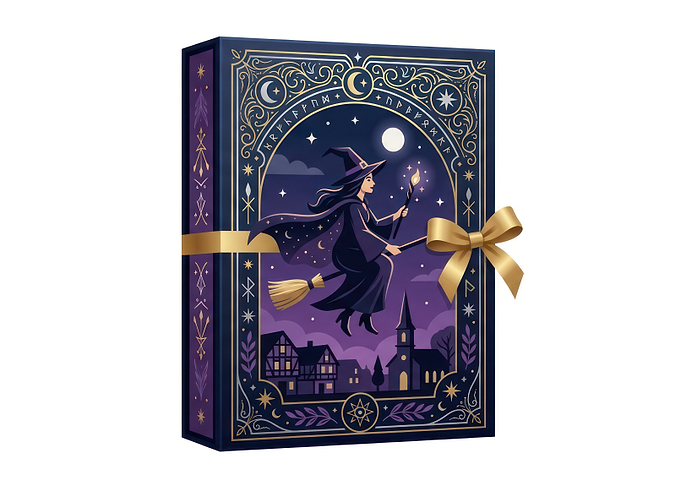 Witch on Broomstick Gift Box