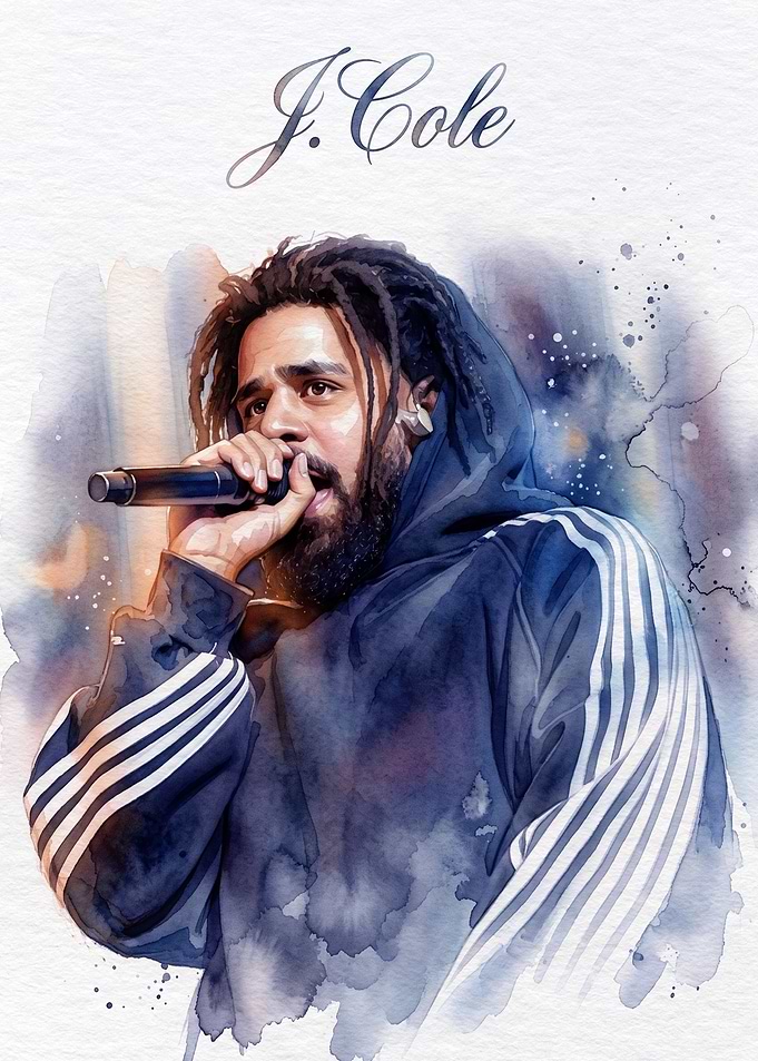 J. Cole Watercolor Portrait