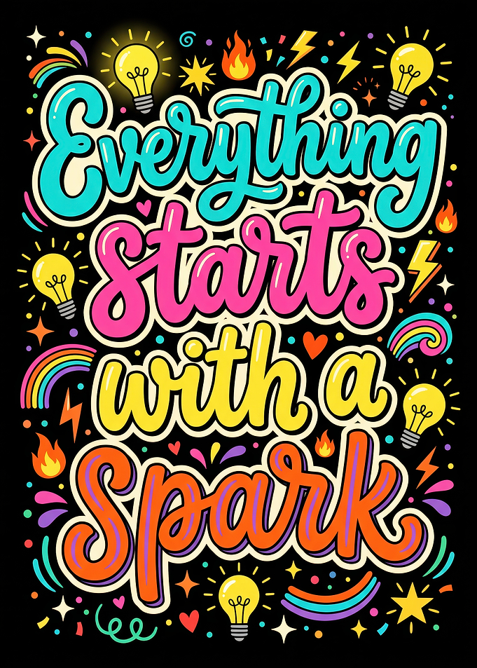 Everything Starts With A Spark Typography