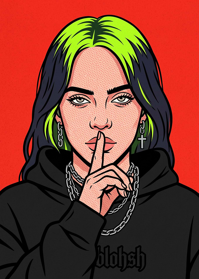 Billie Eilish Pop Art Portrait
