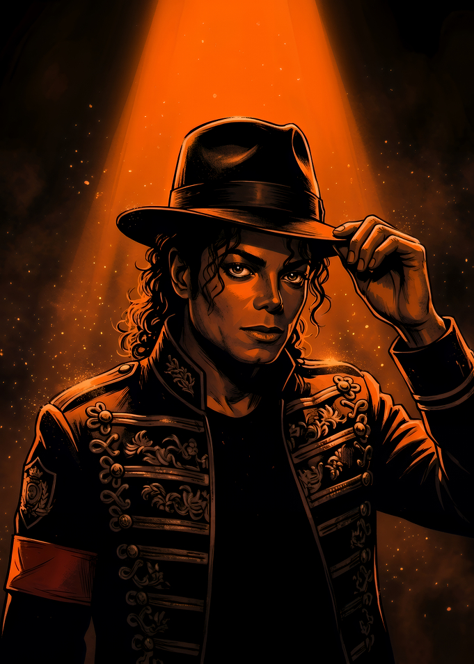 Michael Jackson Portrait in Orange Light