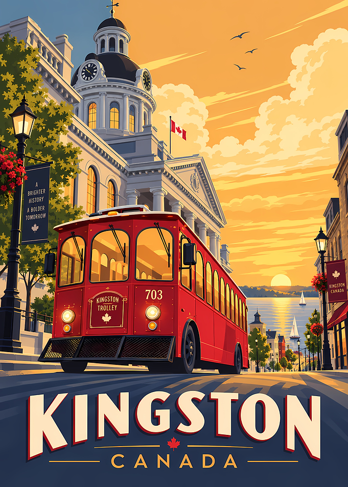 Kingston Canada Vintage Travel Poster