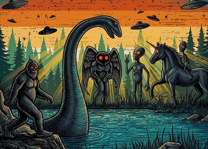 Cryptid Gathering with Alien Visitors
