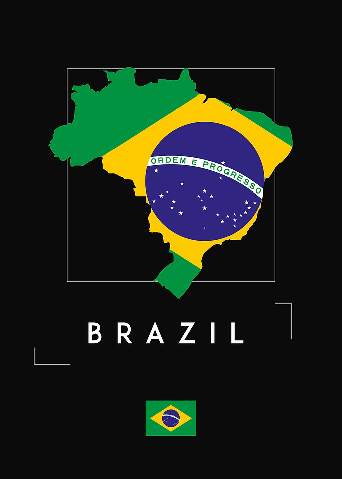 Brazil Map Flag
