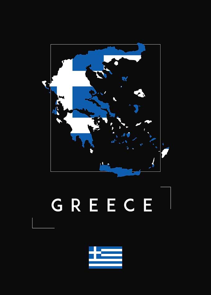 Greece Map Flag