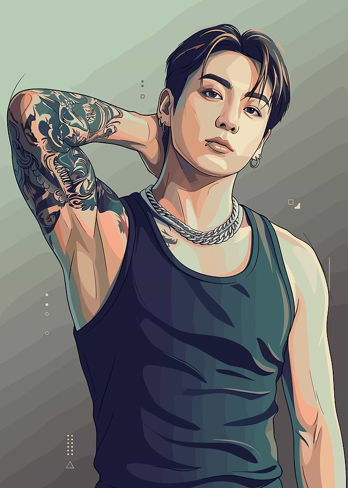 Jungkook BTS Digital Portrait Illustration