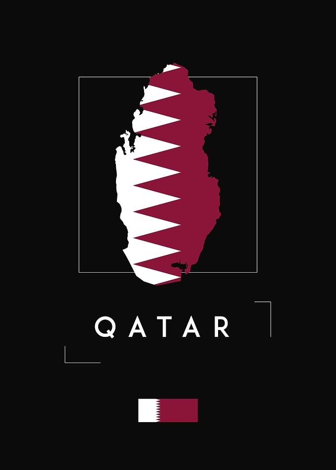 Qatar Map Flag