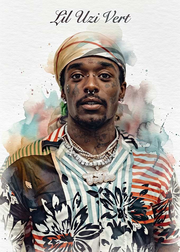 Lil Uzi Vert Watercolor Portrait