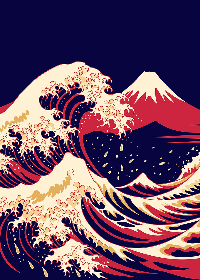 Dawn Wave Over Mount Fuji
