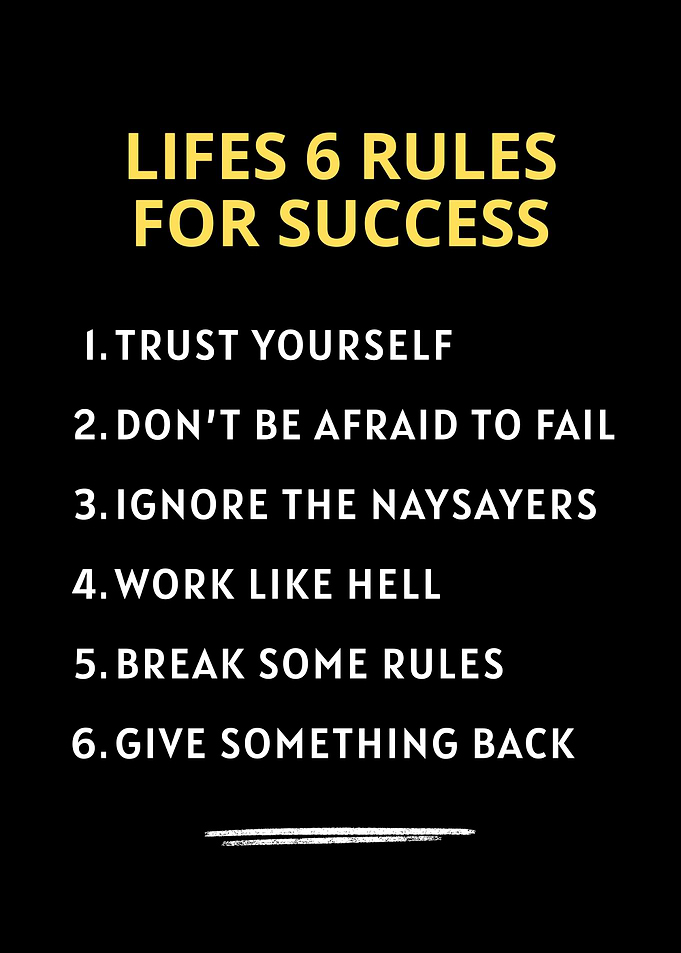Lifes 6 Rules for Success Poster