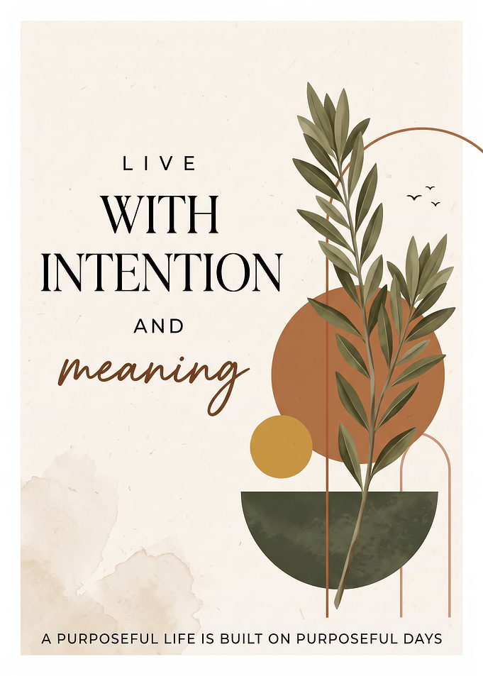 Live With Intention Inspirational Wall Art