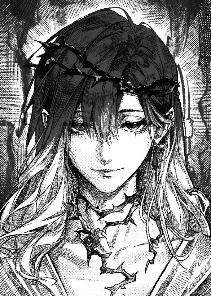 Anime character with crown of thorns
