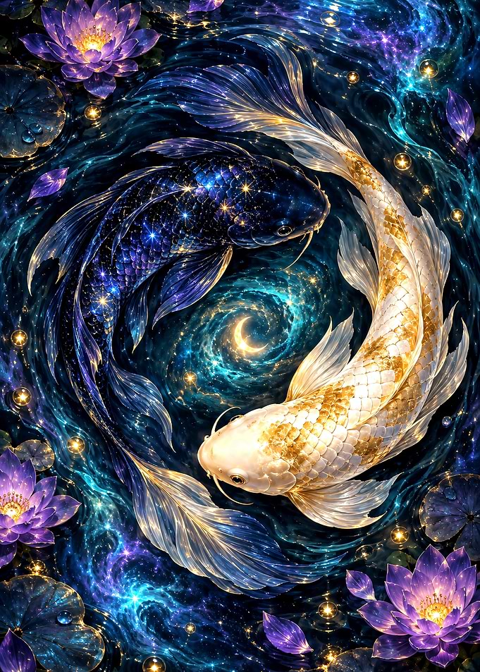 Celestial Koi Fish Yin Yang