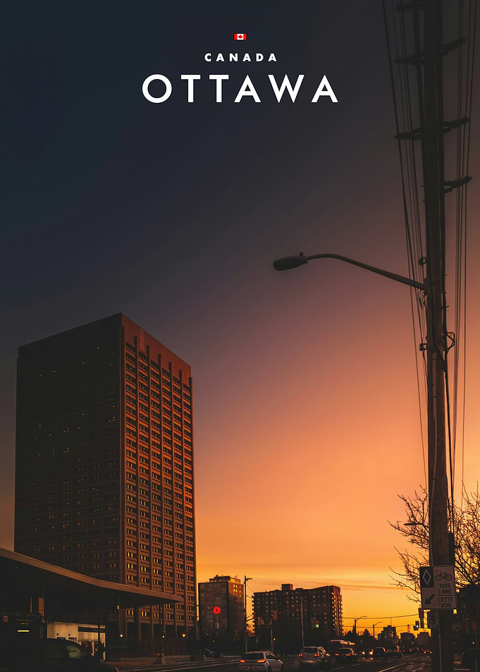 Ottawa Canada Sunset Cityscape Poster