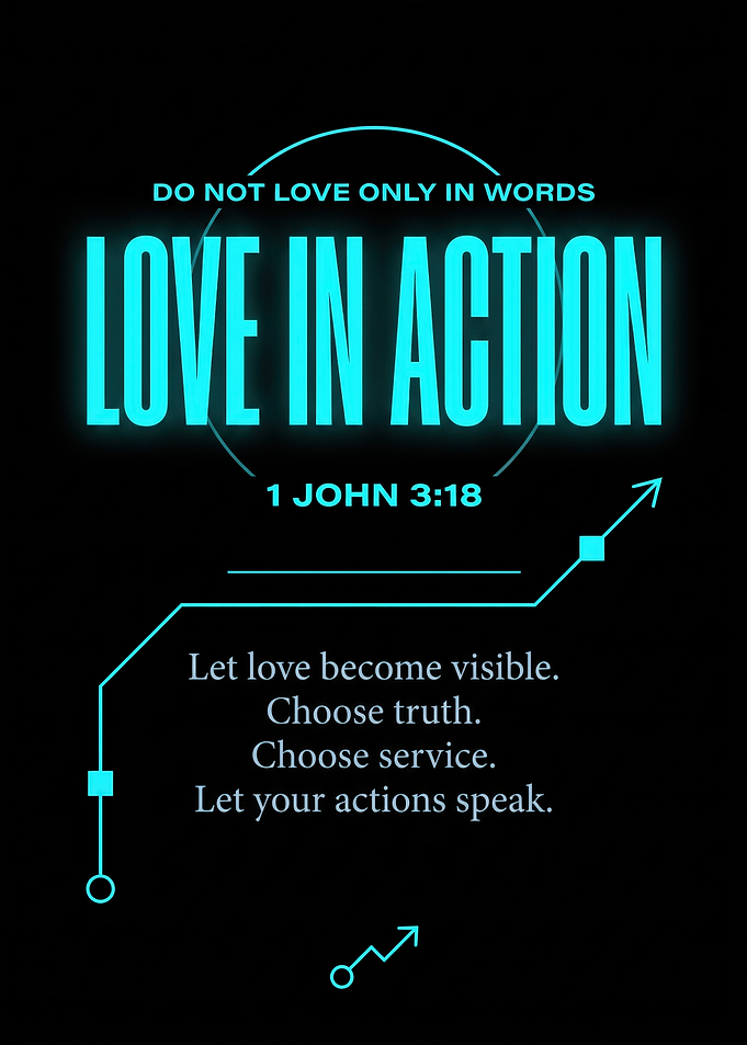 Love in Action Inspirational Quote Poster