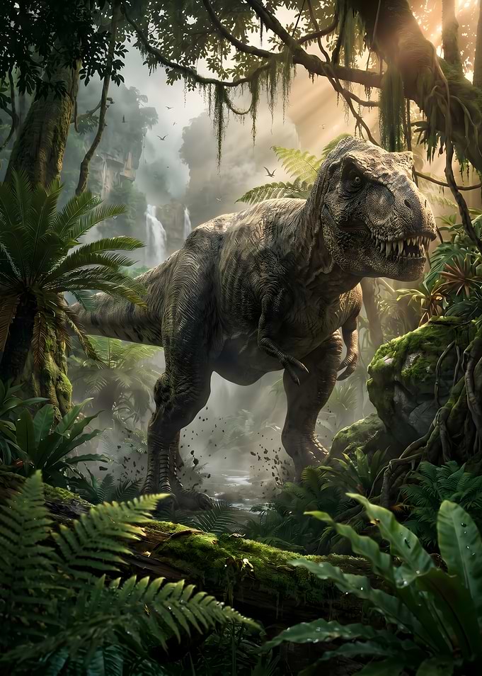 Tyrannosaurus Rex in Prehistoric Jungle