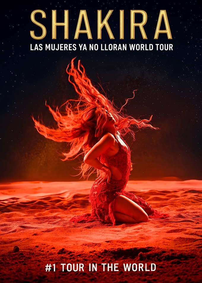 Shakira Las Mujeres Ya No Lloran Cover Illustration Poster