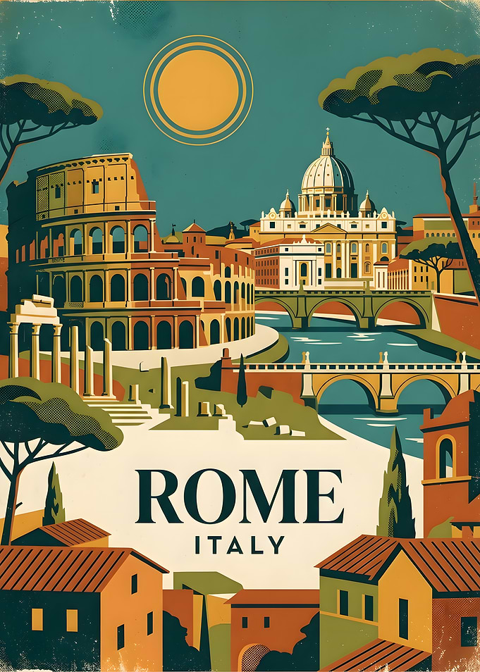 Vintage Travel Poster of Rome