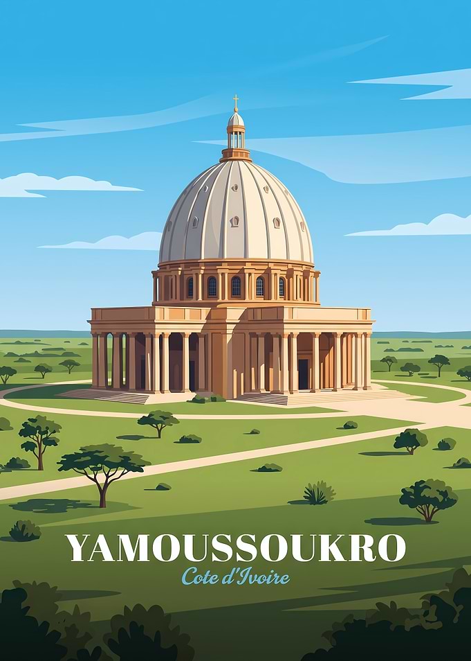 Yamoussoukro Basilica Travel Poster