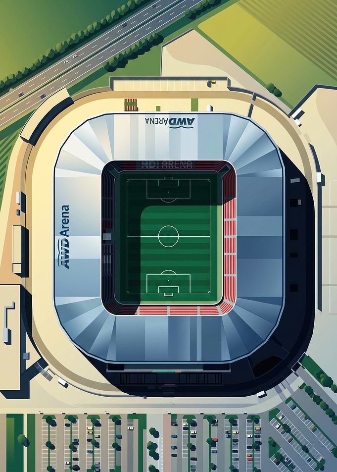 Aerial View of AWD Arena Stadium