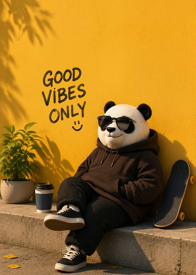 Cool Panda with Good Vibes