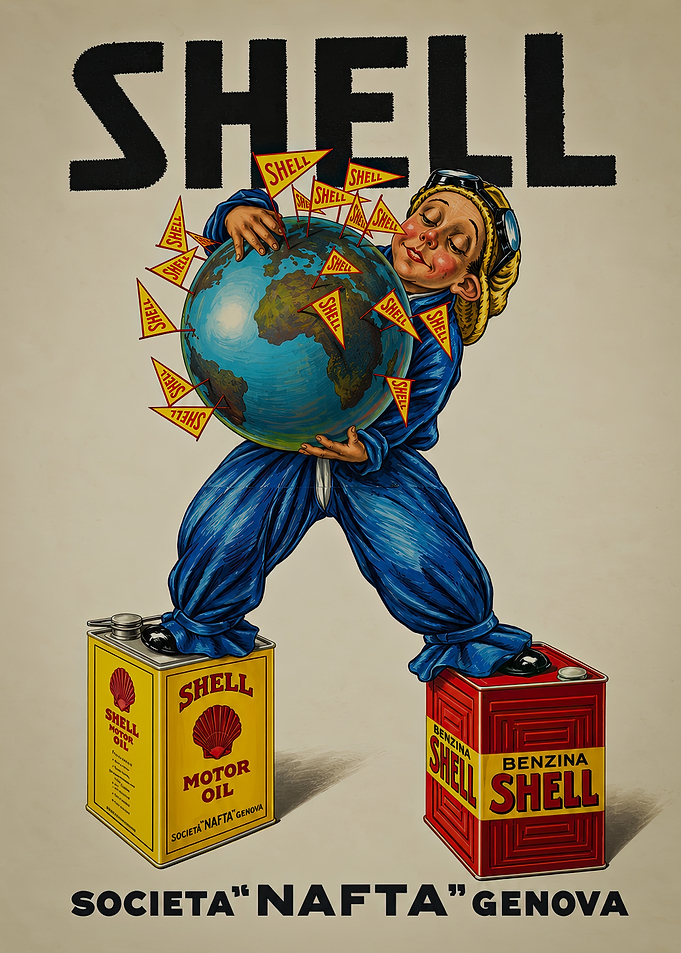 Vintage Shell Oil Advertising Poster
