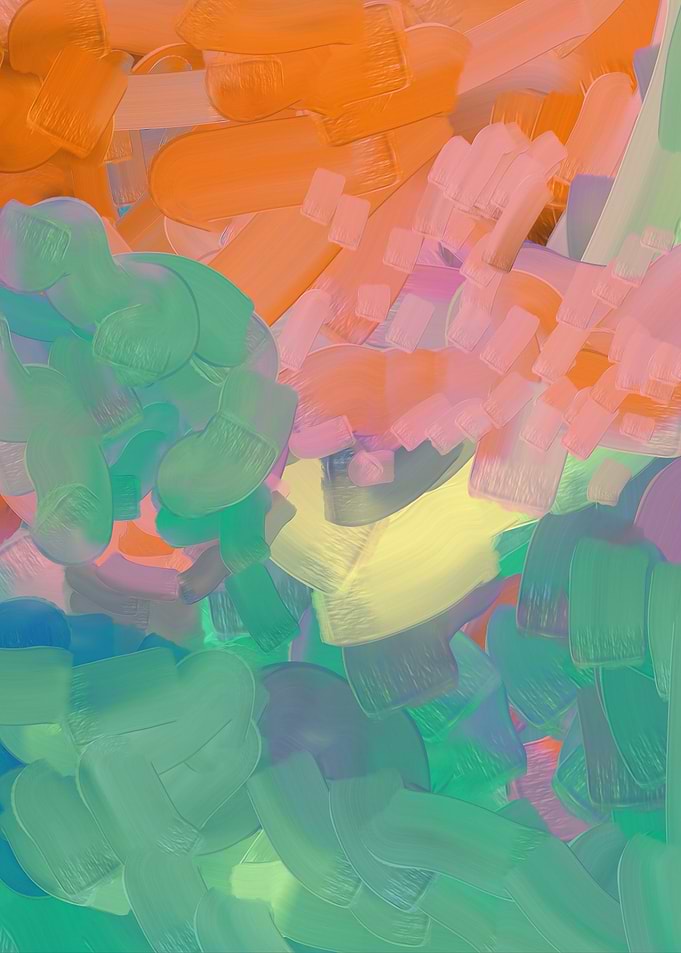 Vibrant Abstract Brushstroke Composition