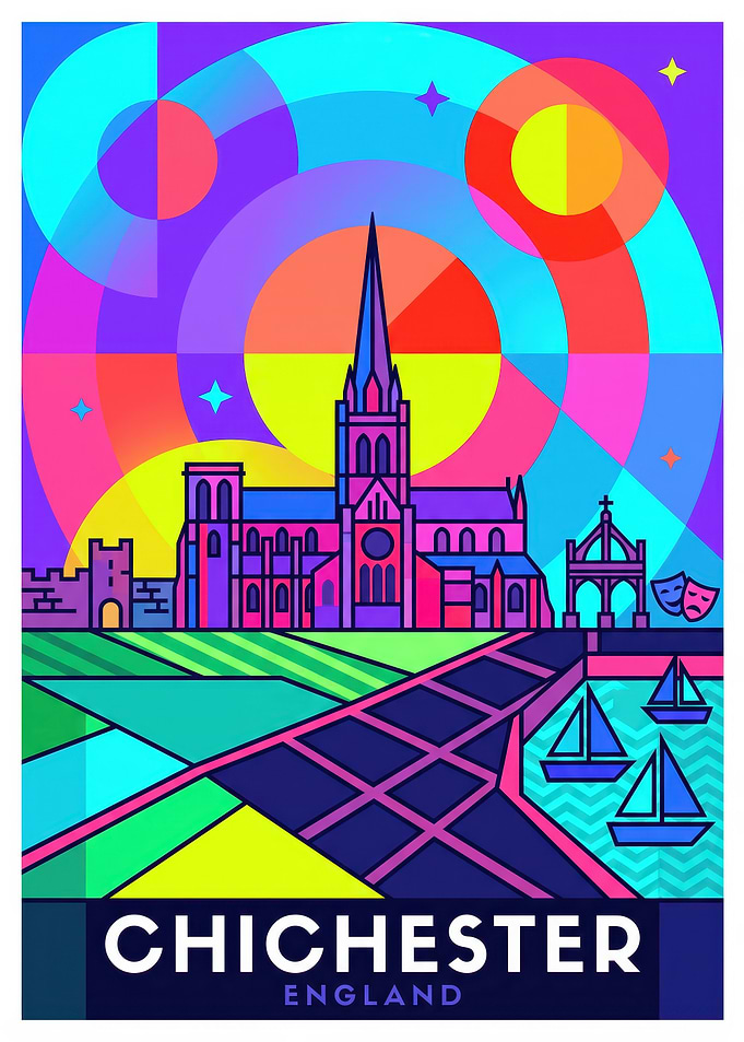 Chichester England Pop Art Poster
