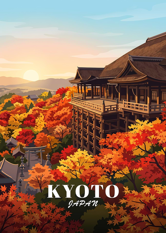 Kiyomizu-dera Temple in Kyoto Autumn