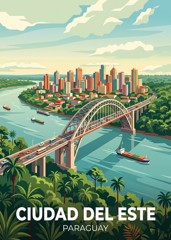 Ciudad del Este Travel Poster