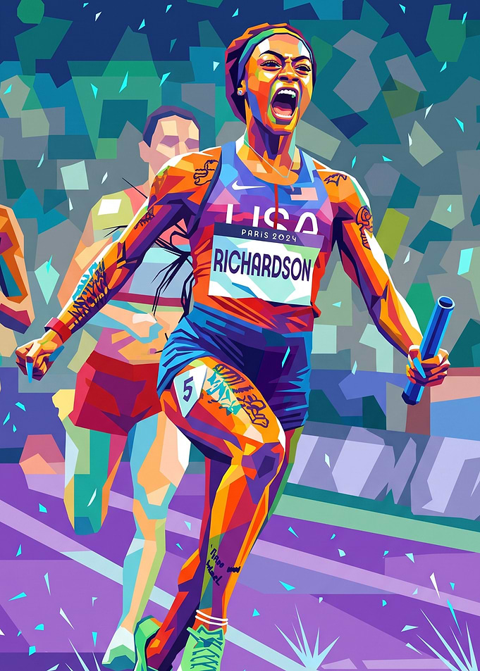 Sha'Carri Richardson Paris 2024 Pop Art