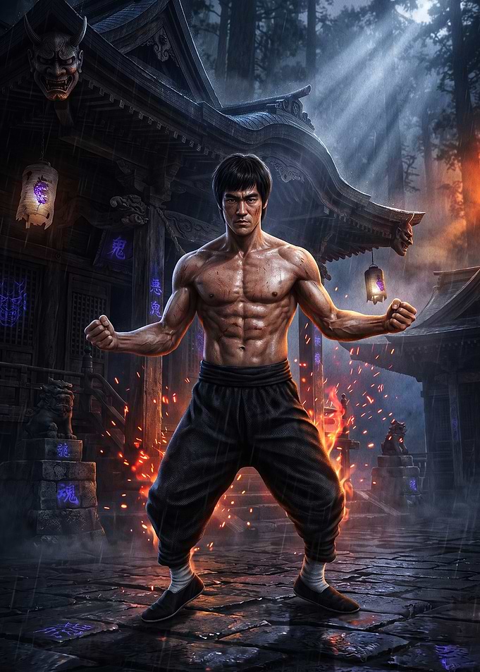 Martial Arts Master Temple Poster