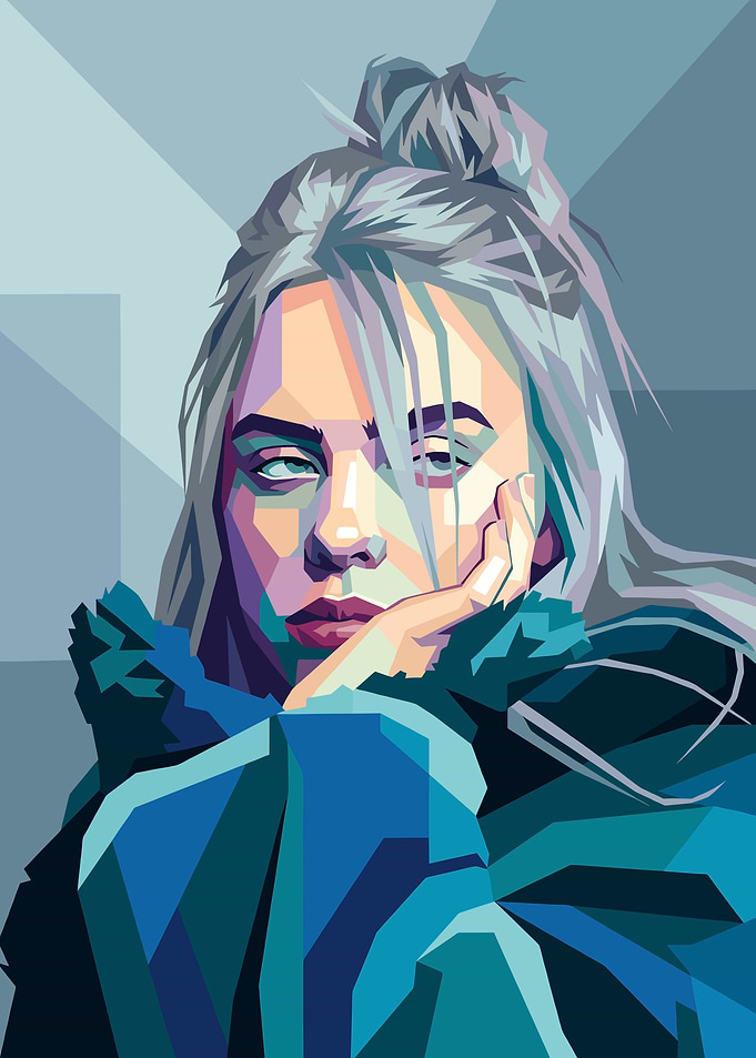 Billie Eilish WPAP Pop Art Portrait